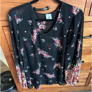 Cabi floral sheer blouse XL